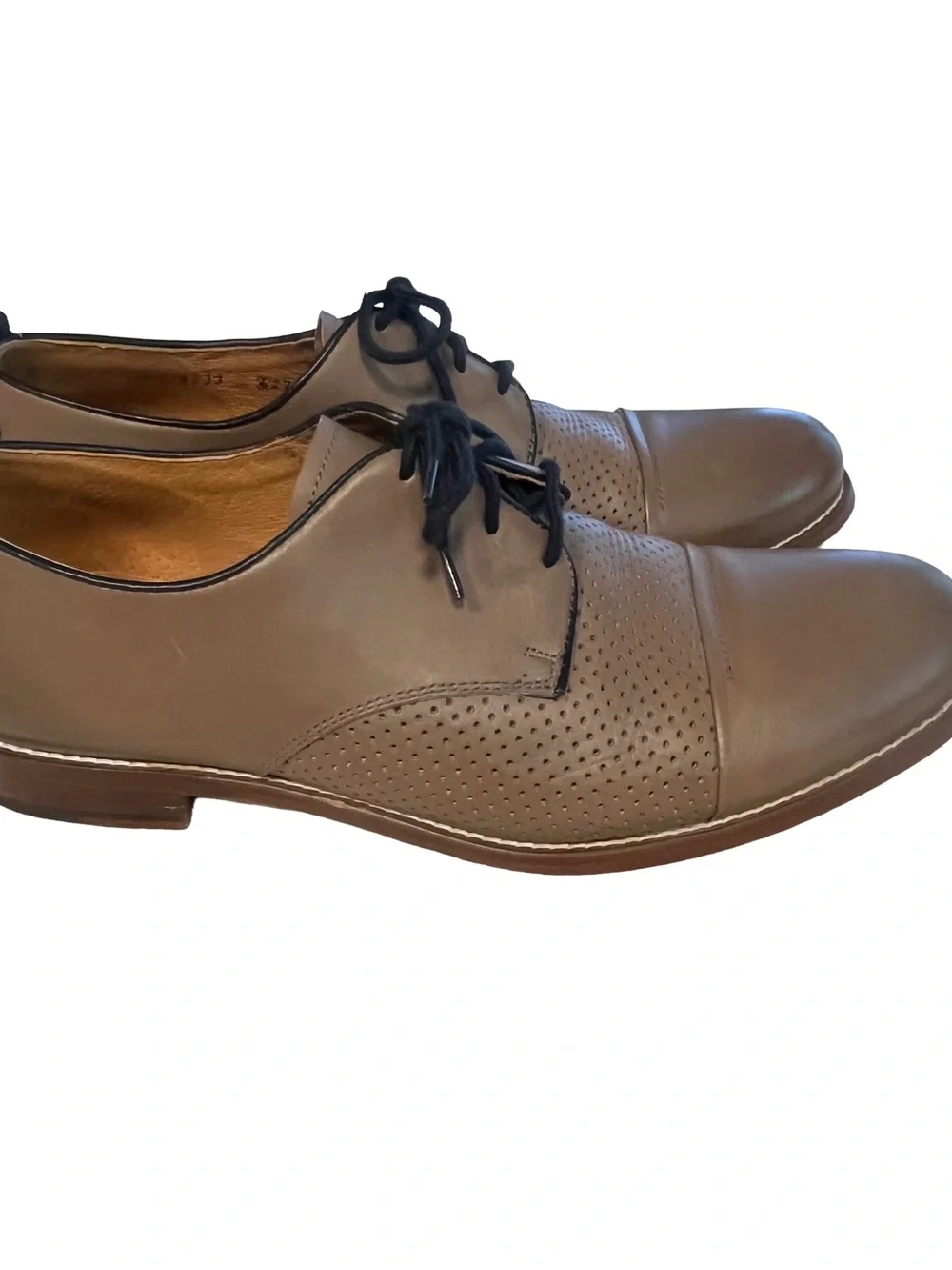 Penny Luck Dreamer Men's Gray Brown Sz 10 Leather Oxford Shoe EUC